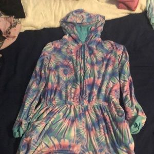 tye dye pajama romper